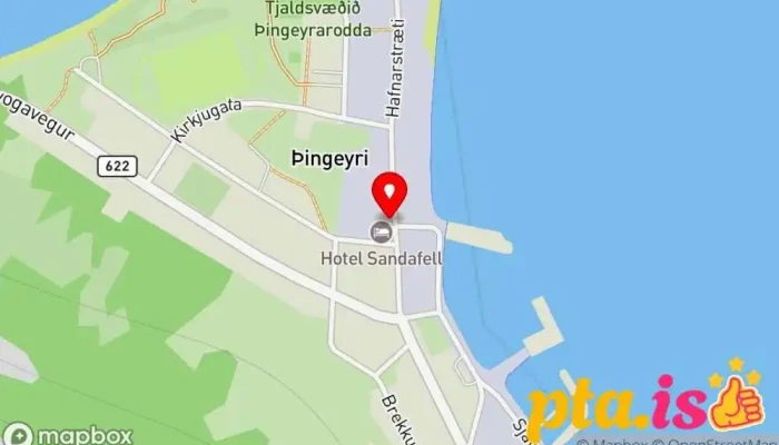 kort yfir Hljóðfærasafn Jóns Safn í Thingeyri