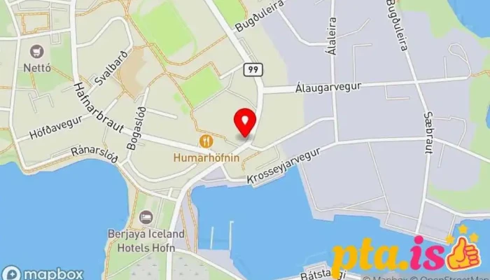 kort yfir Hofn Maritime Exhibution  í Höfn í Hornafirði