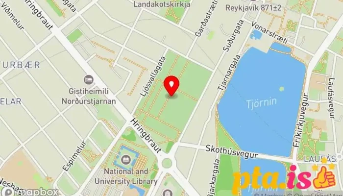 kort yfir Hólavallagarður Kirkjugarður, Ferðamannastaður í Reykjavík