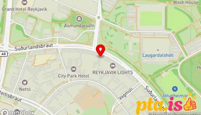 kort yfir Hörg Fataverslun í Reykjavík