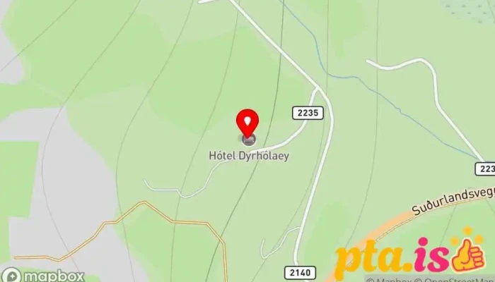 kort yfir Hótel Dyrhólaey Hótel í Vík