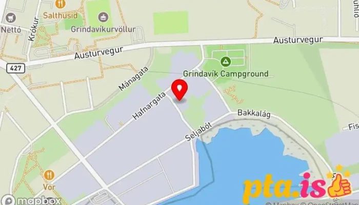 kort yfir Hótel Grindavík Hótel í Grindavík