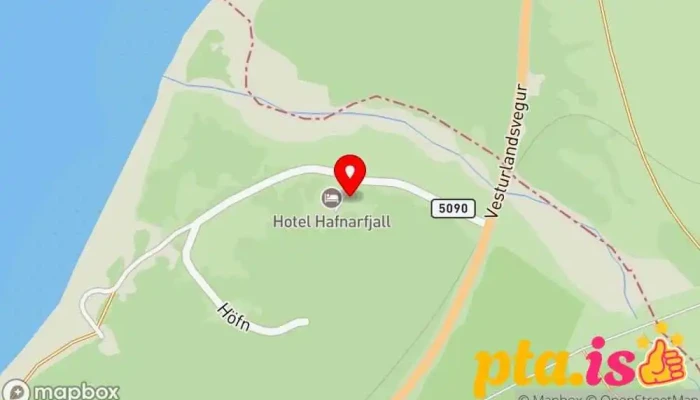 kort yfir Hótel Hafnarfjall Hótel í Borgarnes