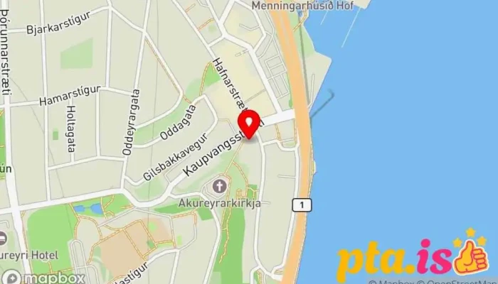 kort yfir Hótel Kea by Keahotels Hótel, Krá, Veitingastaður í Akureyri