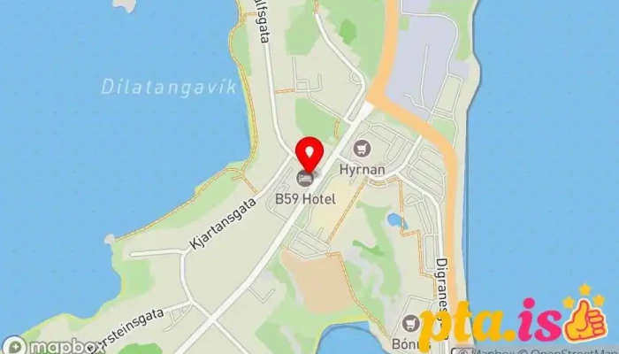 kort yfir Hótel Vesturlands Hótel, Bar og grill, Gististaður, Veitingastaður í Borgarnes