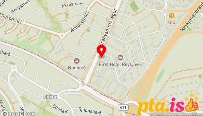 kort yfir Húsaskjól fasteignasala Fasteignasala í Kópavogur