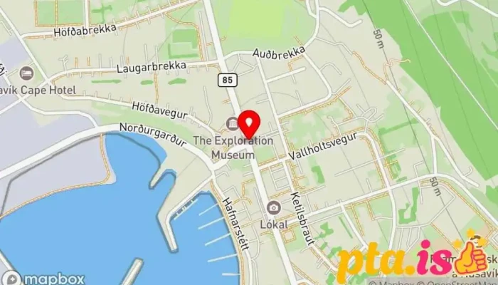 kort yfir Húsavík  í Húsavík