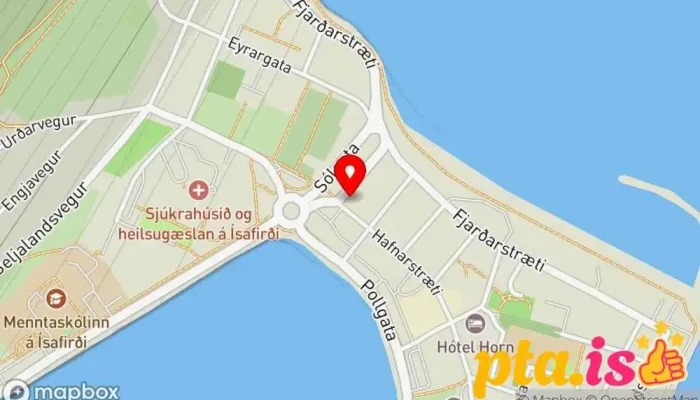 kort yfir Húsið Íslenskur veitingastaður í Ísafjörður