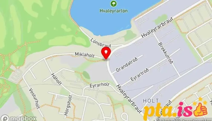 kort yfir Hvaleyri  í Hafnarfjörður