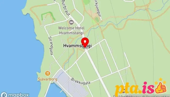 kort yfir Hvammstangi  í Hvammstangi