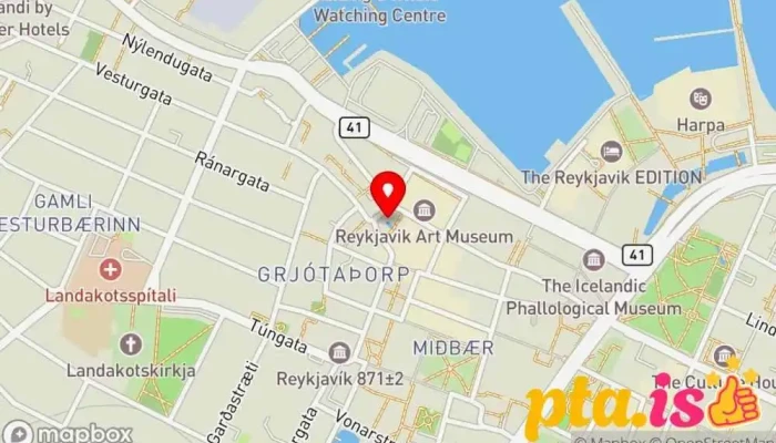 kort yfir Iða Zimsen Kaffihús, Bókaverslun í Reykjavík
