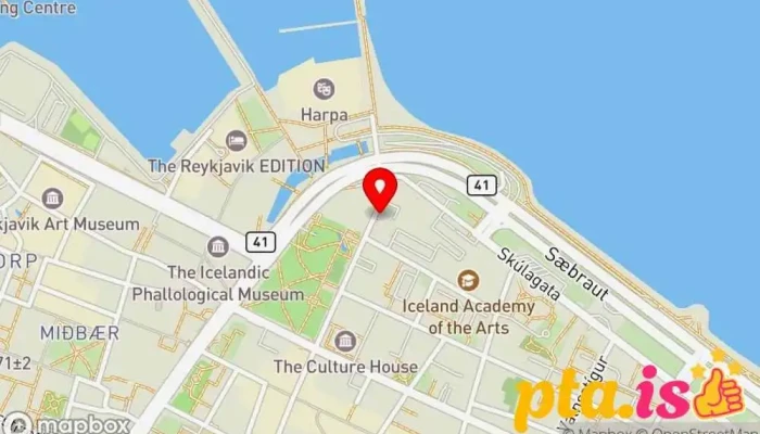 kort yfir Innviðaráðuneytið Skrifstofa ráðuneytis í Reykjavík