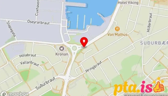 kort yfir Íshús Hafnarfjarðar Bus stop í Hafnarfjörður