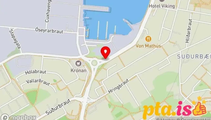 kort yfir Íshús Hafnarfjarðar Bus stop í Hafnarfjörður