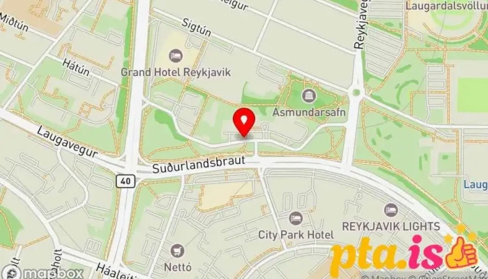kort yfir Íslandskortið  í Reykjavík