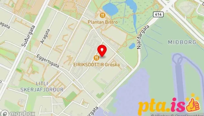 kort yfir Íslenski ferðaklasinn Skrifstofa fyrirtækis í Reykjavík