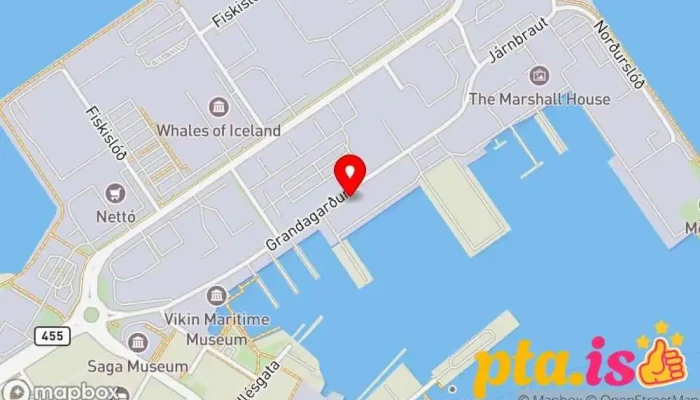 kort yfir Íslenski sjávarklasinn Viðskiptamiðstöð í Reykjavík