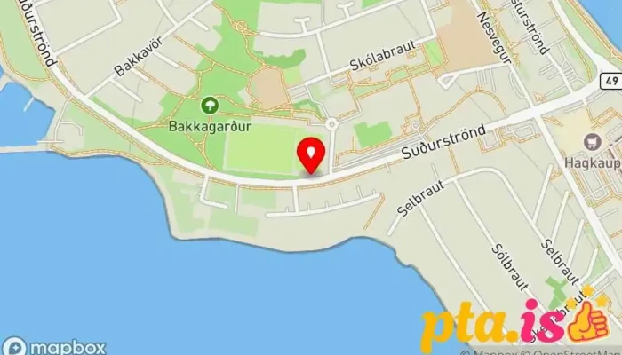 kort yfir Íþróttamiðstöð Seltjarnarness Bus stop í Seltjarnarnes