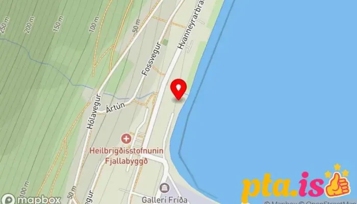 kort yfir Íþróttamiðstöð Siglufjarðar Líkamsrækt í Siglufjörður