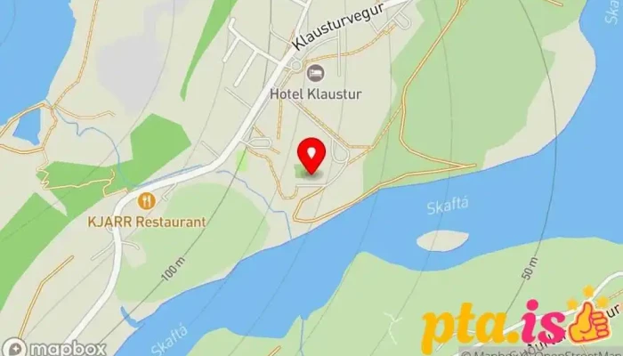 kort yfir Íþróttamiðstöðin Kirkjubæjarklaustri Íþróttamiðstöð í Kirkjubæjarklaustur