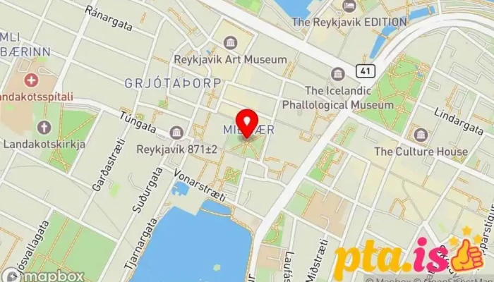 kort yfir Jón Sigurðsson  í Reykjavík