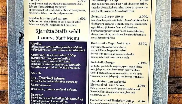 Jorgensen Kitchen Bar Matsedill - Reykjavík