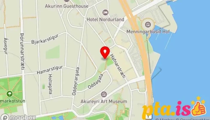 kort yfir Kaffi Ilmur Kaffihús, Veitingastaður í Akureyri