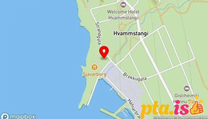 kort yfir Kaupfélag Vestur Húnvetninga Stórmarkaður í Hvammstangi