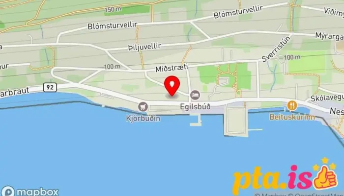 kort yfir Kaupfélagsbarinn Veitingastaður í Neskaupstaður