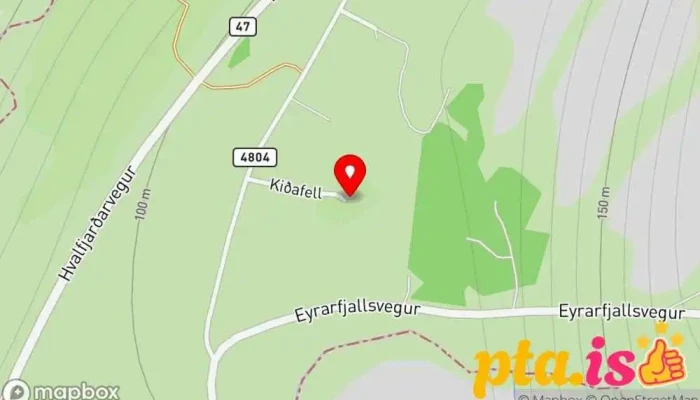 kort yfir Kiðafell Gisting í Kjósarhreppur