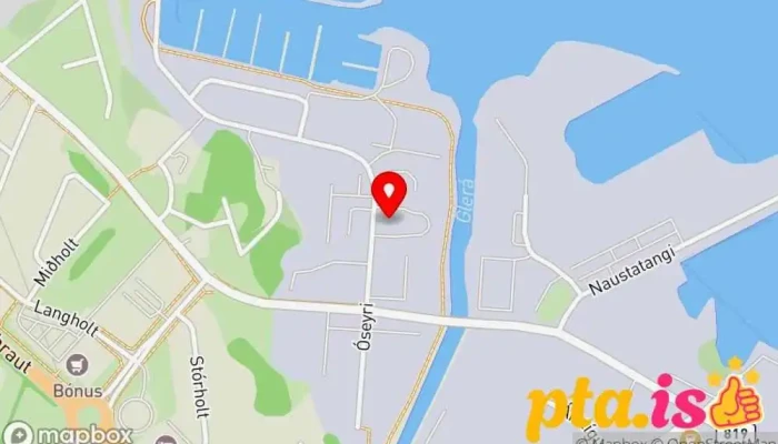 kort yfir Kiwanis salurinn Góðgerðastofnun í Akureyri