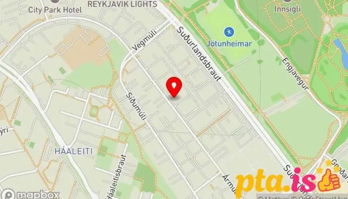 kort yfir Kjöreign Fasteignasala í Reykjavík