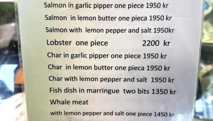 Kjotfiskur Fresh Fish Matsedill - Egilsstaðir
