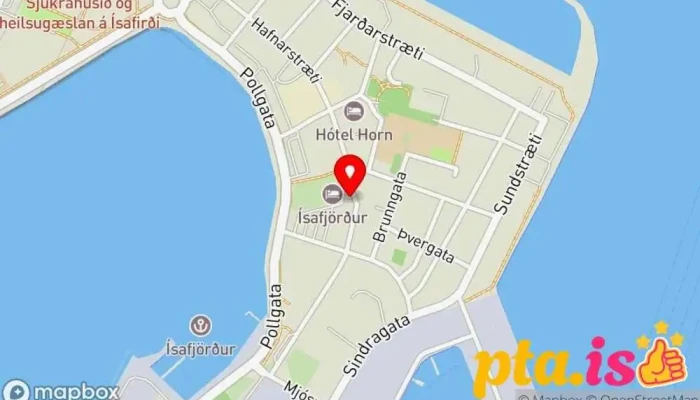 kort yfir Klæðakot Barnafataverslun, Útsaumsverslun, Garnverslun í Ísafjörður