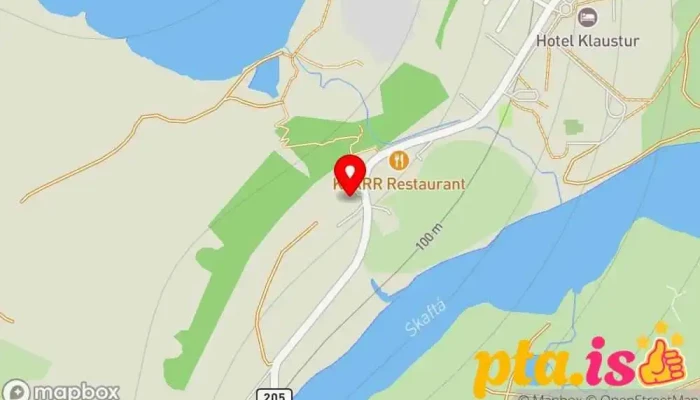 kort yfir Klausturhof gistiheimili Hótel í Kirkjubæjarklaustur