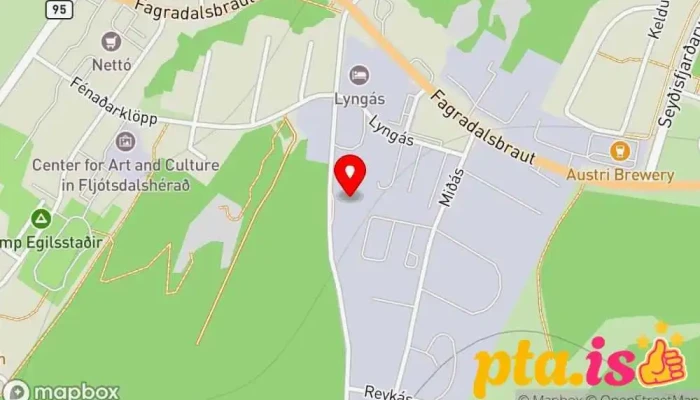 kort yfir Kubbur Endurvinnslustöð í Egilsstaðir