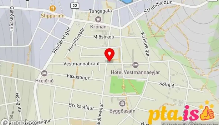 kort yfir Lava Apartments Leiguhúsnæði með sameiginlegu eldhúsi í Vestmannaeyjabær