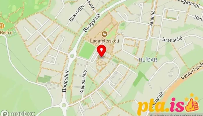 kort yfir Leikskólinn Hulduberg Forskóli í Mosfellsbær