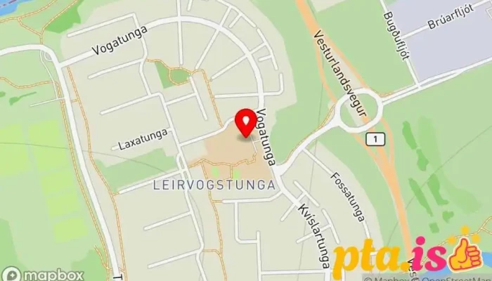 kort yfir Leirvogstunguskóli Leikskóli í Mosfellsbær