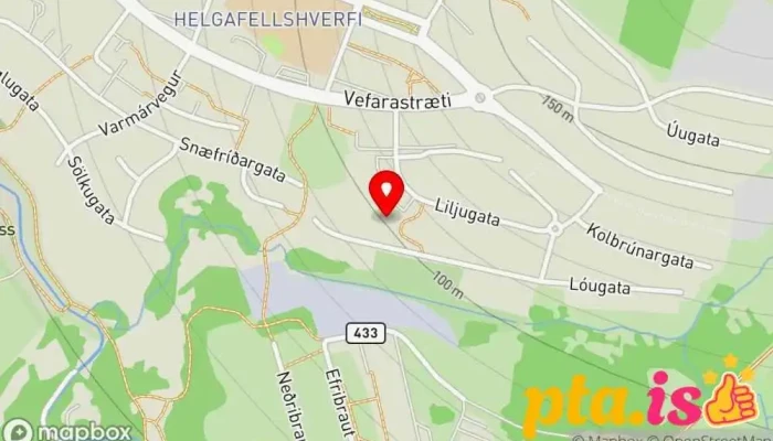 kort yfir Liljugata 6 Fjölbýlishús í Mosfellsbær