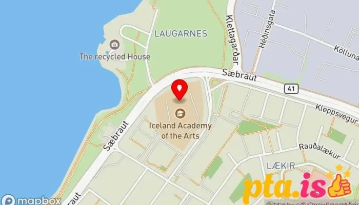 kort yfir Listaháskóli Íslands Listaskóli í Reykjavík