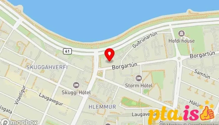 kort yfir Listasafn ASÍ Listasafn í Reykjavík