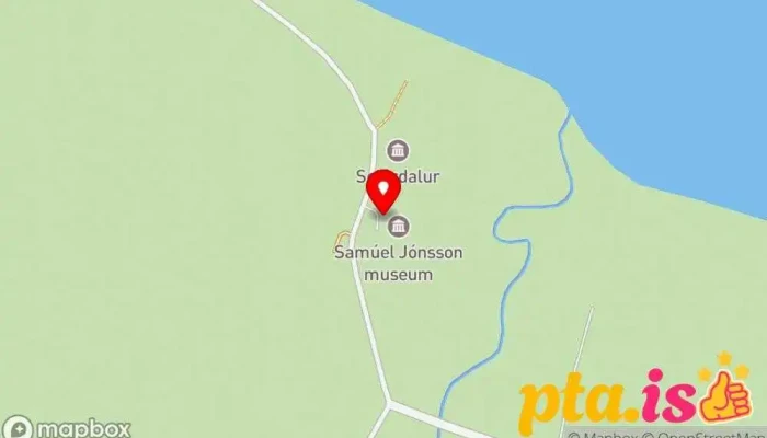 kort yfir Listasafn Samúels Jónssonar Ferðamannastaður í Selárdalur