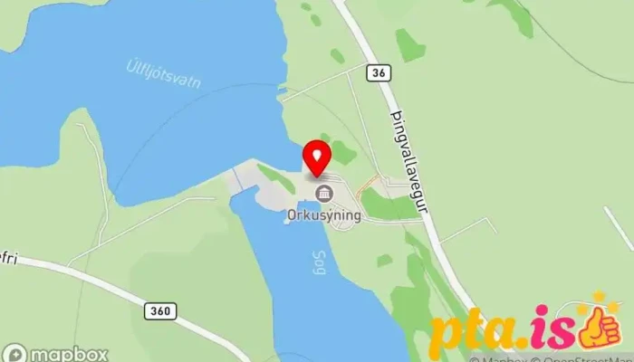 kort yfir Ljósafossstöð  í Þingvallavegur 36