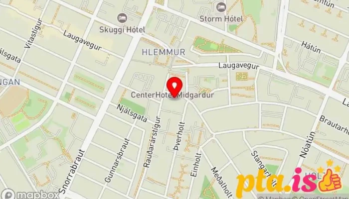 kort yfir Loft Skúlptúr í Reykjavík