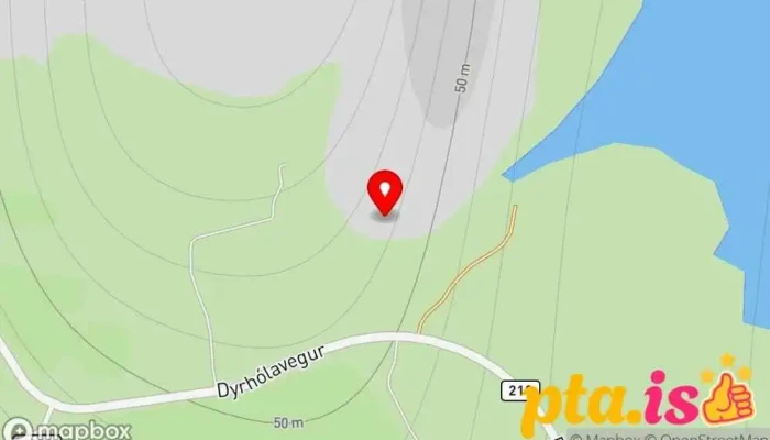 kort yfir Loftsalahellir Cave Ferðamannastaður í Dyrhólavegur