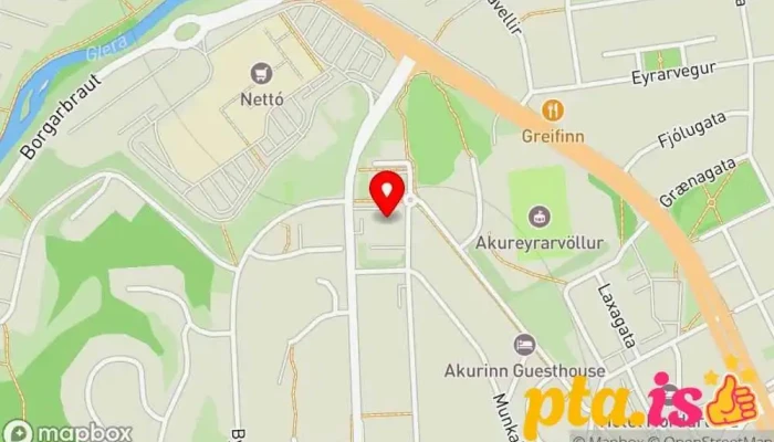kort yfir Lögreglan á Akureyri Lögreglustöð í Akureyri