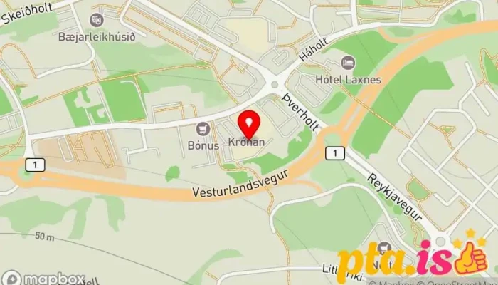 kort yfir Lyfja Mos Apótek í Mosfellsbær