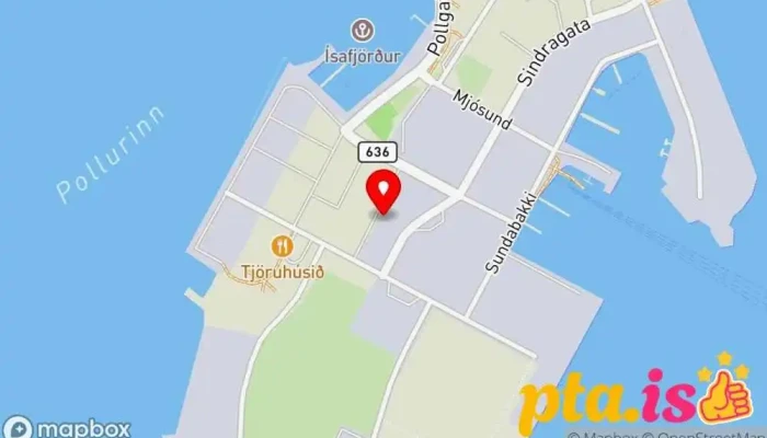 kort yfir Málningarbúðin Ísafirði ehf Byggingavöruverslun í Ísafjörður