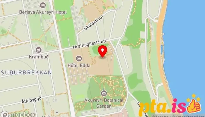 kort yfir Menntaskólinn á Akureyri Skóli í Akureyri